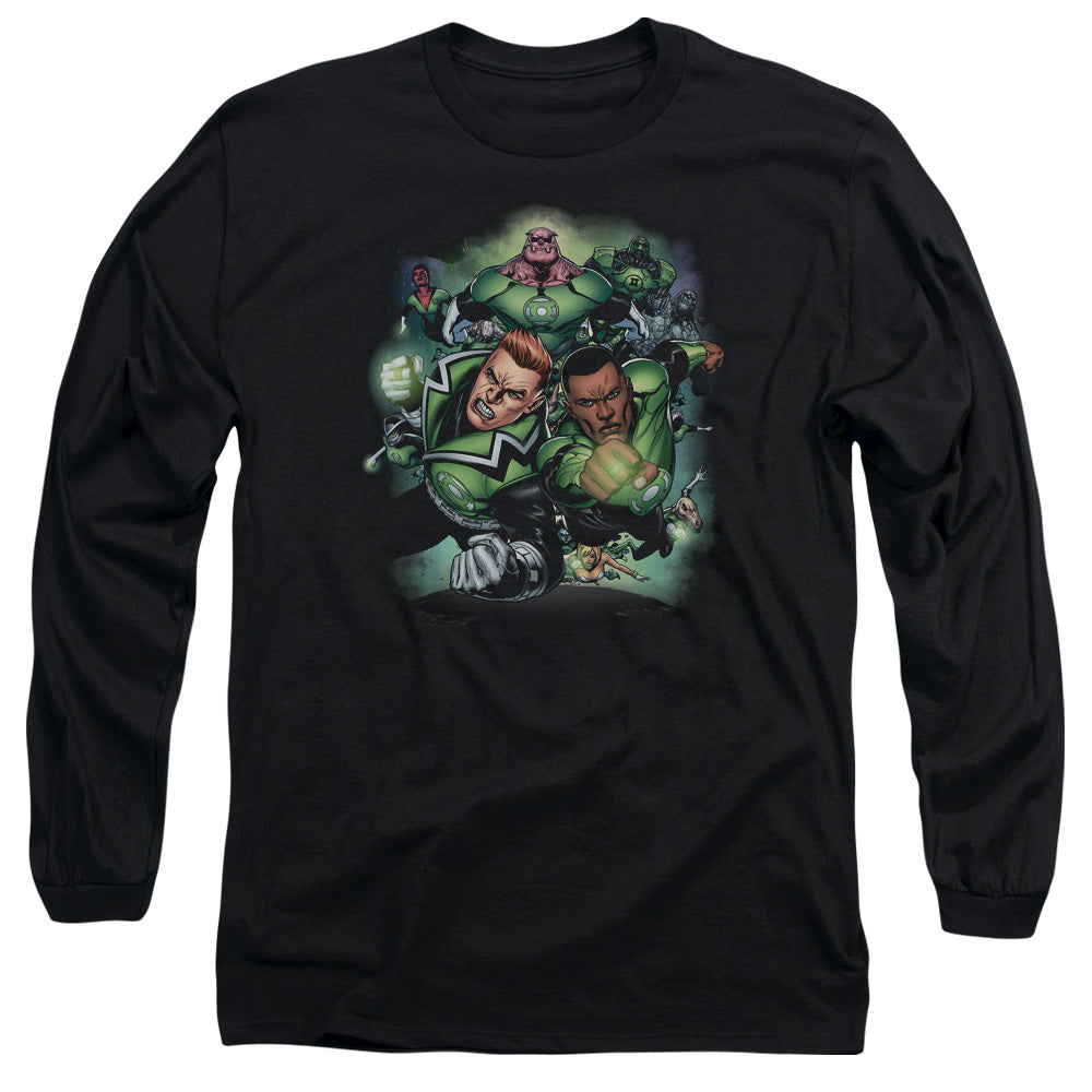 AN OFFCIALLY LICENSED GREEN LANTERN CORPS #1 MEN'S LONG SLEEVE T-SHIRT BLACK