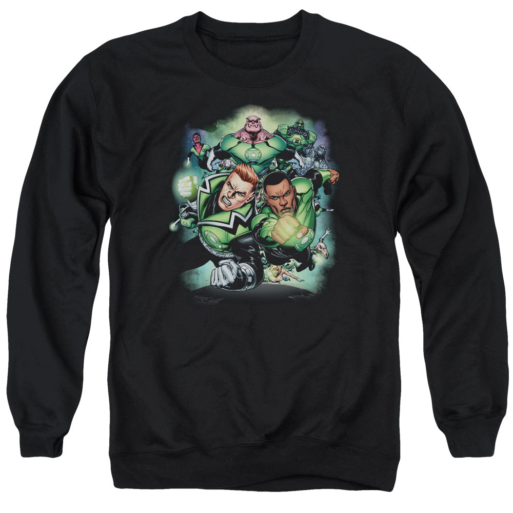 AN OFFCIALLY LICENSED GREEN LANTERN CORPS #1 ADULT UNISEX CREWNECK SWEATSHIRT BLACK