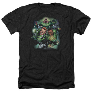 AN OFFCIALLY LICENSED GREEN LANTERN CORPS #1 MEN'S HEATHER T-SHIRT CHARCOAL