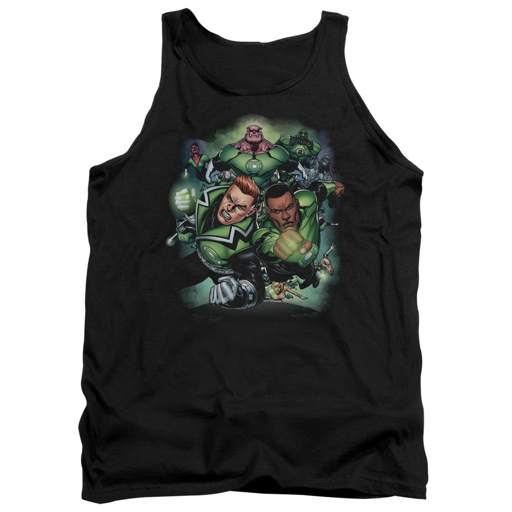 AN OFFCIALLY LICENSED GREEN LANTERN CORPS #1 ADULT UNISEX TANK TOP BLACK