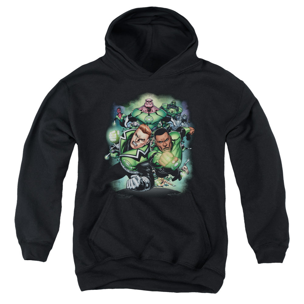 AN OFFCIALLY LICENSED GREEN LANTERN CORPS #1 YOUTH HOODIE BLACK