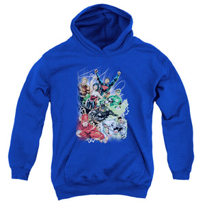 AN OFFCIALLY LICENSED JLA JUSTICE LEAGUE #1 YOUTH HOODIE ROYAL