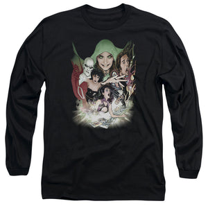 AN OFFCIALLY LICENSED DCR JUSTICE LEAGUE DARK MEN'S LONG SLEEVE T-SHIRT BLACK