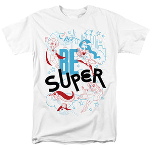 AN OFFCIALLY LICENSED DC SUPERHERO GIRLS BE SUPER MEN'S REGULAR FIT T-SHIRT WHITE