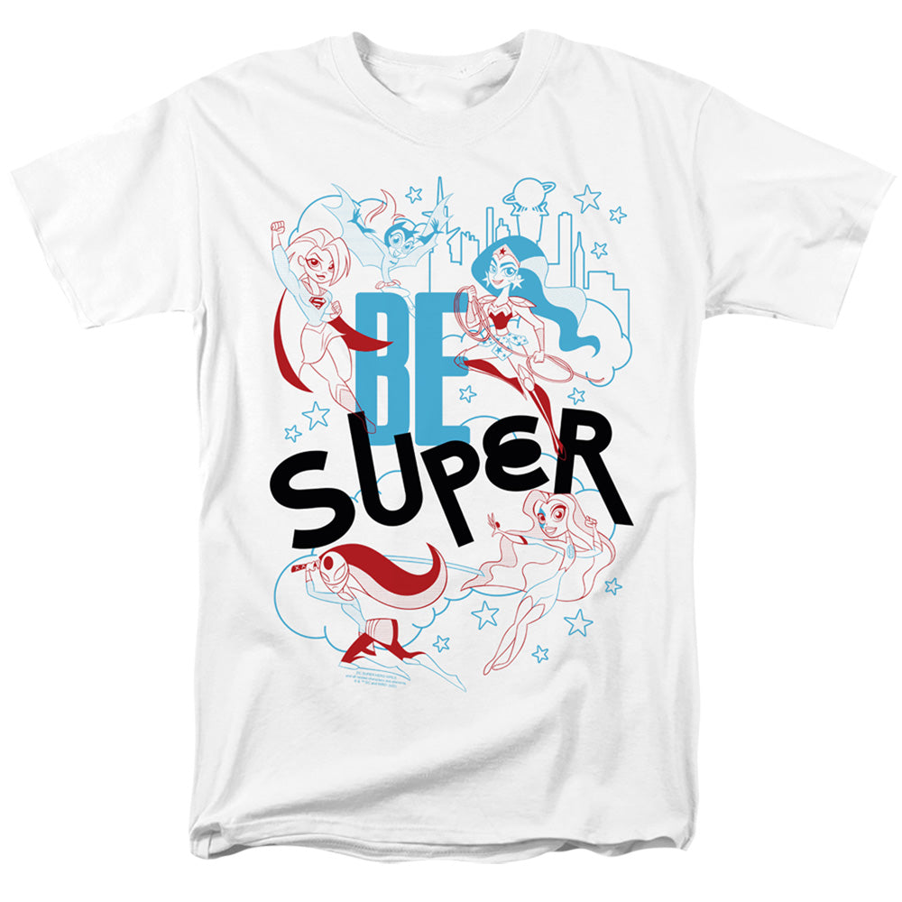 AN OFFCIALLY LICENSED DC SUPERHERO GIRLS BE SUPER MEN'S REGULAR FIT T-SHIRT WHITE