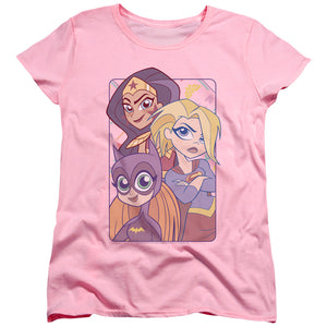 AN OFFCIALLY LICENSED DC SUPERHERO GIRLS DONT BOX US IN WOMEN'S REGULAR FIT T-SHIRT PINK
