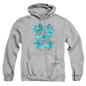 AN OFFCIALLY LICENSED DC SUPERHERO GIRLS LINE ART GROUP ADULT UNISEX PULLOVER HOODIE ATHLETIC HEATHER