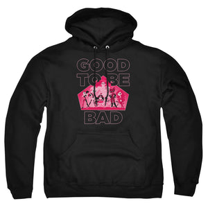 AN OFFCIALLY LICENSED DC SUPERHERO GIRLS GOOD TO BE BAD ADULT UNISEX PULLOVER HOODIE BLACK