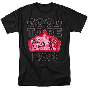 AN OFFCIALLY LICENSED DC SUPERHERO GIRLS GOOD TO BE BAD MEN'S REGULAR FIT T-SHIRT BLACK