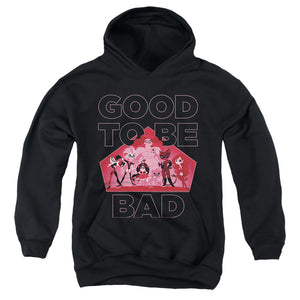 AN OFFCIALLY LICENSED DC SUPERHERO GIRLS GOOD TO BE BAD YOUTH HOODIE BLACK
