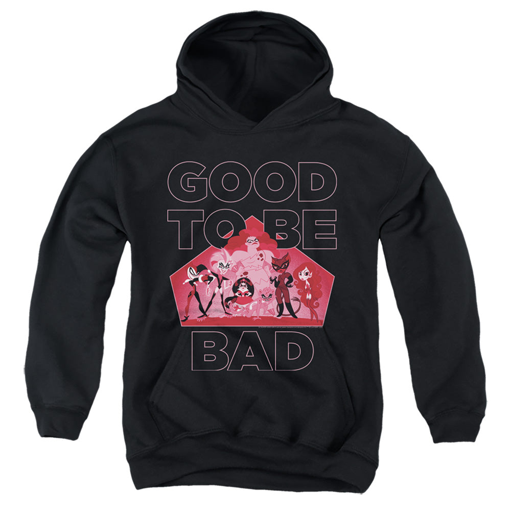 AN OFFCIALLY LICENSED DC SUPERHERO GIRLS GOOD TO BE BAD YOUTH HOODIE BLACK