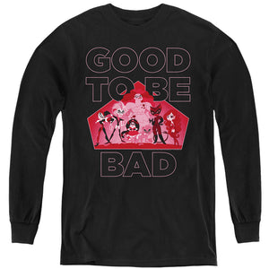 AN OFFCIALLY LICENSED DC SUPERHERO GIRLS GOOD TO BE BAD YOUTH LONG SLEEVE T-SHIRT BLACK