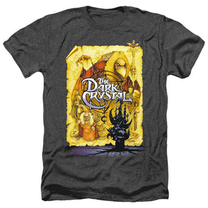 AN OFFCIALLY LICENSED DARK CRYSTAL POSTER MEN'S HEATHER T-SHIRT CHARCOAL
