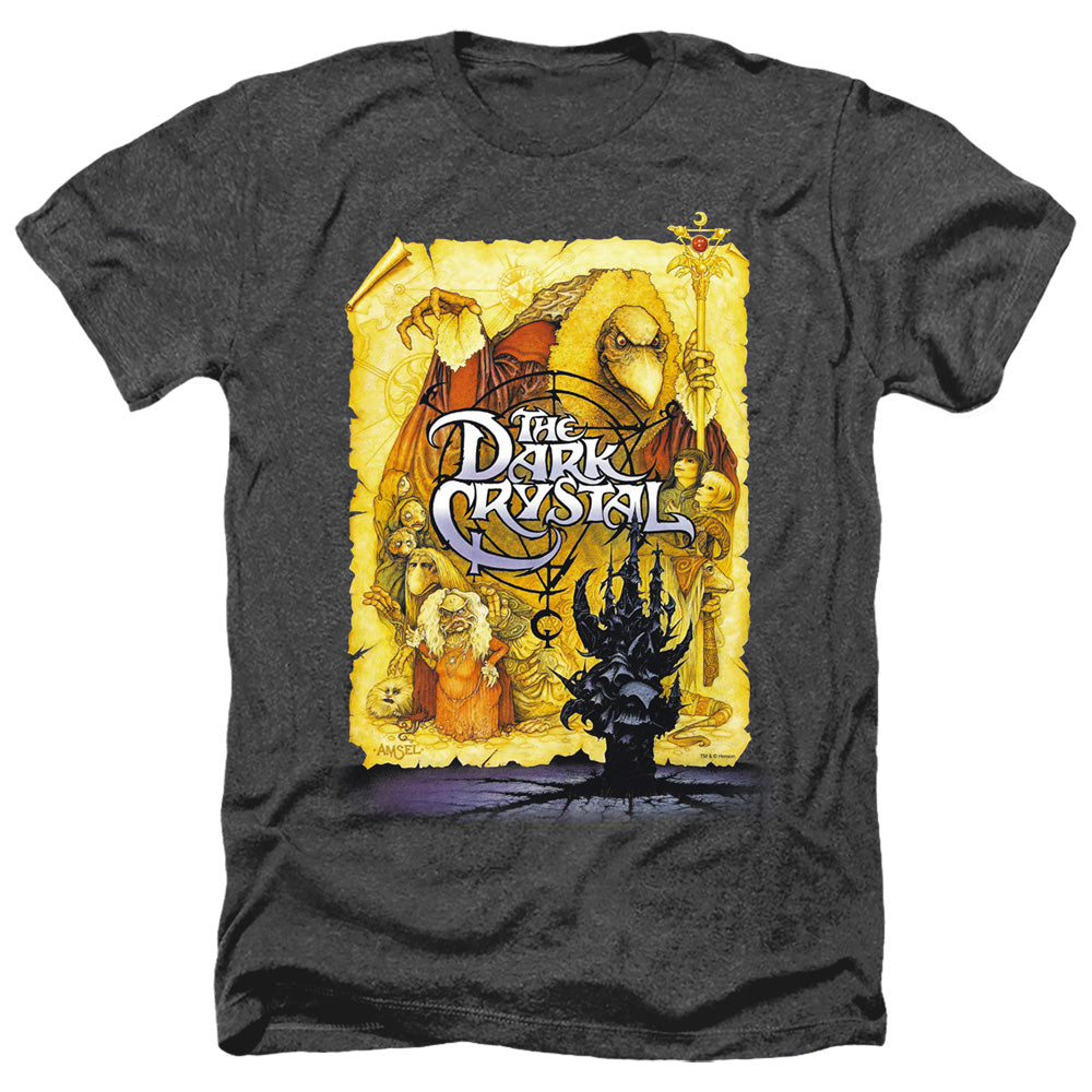 AN OFFCIALLY LICENSED DARK CRYSTAL POSTER MEN'S HEATHER T-SHIRT CHARCOAL