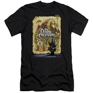 AN OFFCIALLY LICENSED DARK CRYSTAL POSTER MEN'S PREMIUM SLIM FIT T-SHIRT BLACK