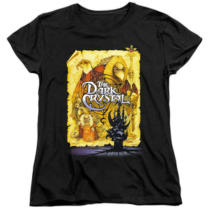 AN OFFCIALLY LICENSED DARK CRYSTAL POSTER WOMEN'S REGULAR FIT T-SHIRT BLACK