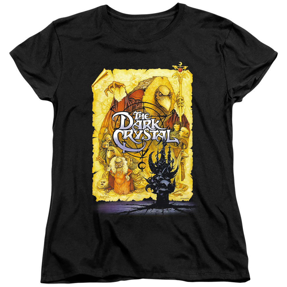 AN OFFCIALLY LICENSED DARK CRYSTAL POSTER WOMEN'S REGULAR FIT T-SHIRT BLACK