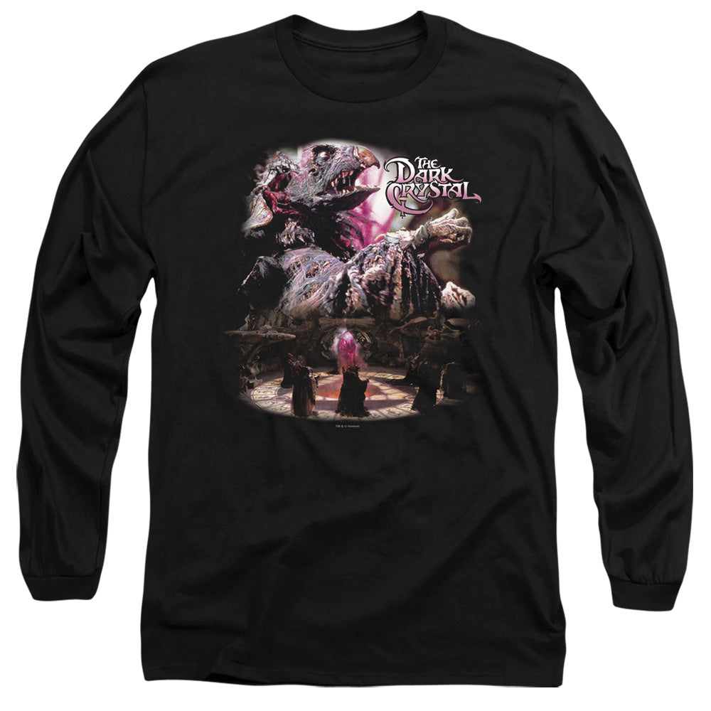 AN OFFCIALLY LICENSED DARK CRYSTAL POWER MAD MEN'S LONG SLEEVE T-SHIRT BLACK