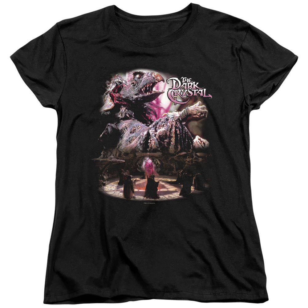 AN OFFCIALLY LICENSED DARK CRYSTAL POWER MAD WOMEN'S REGULAR FIT T-SHIRT BLACK
