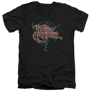 AN OFFCIALLY LICENSED DARK CRYSTAL SYMBOL LOGO MEN'S V-NECK T-SHIRT BLACK