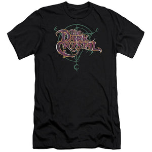 AN OFFCIALLY LICENSED DARK CRYSTAL SYMBOL LOGO MEN'S PREMIUM SLIM FIT T-SHIRT BLACK