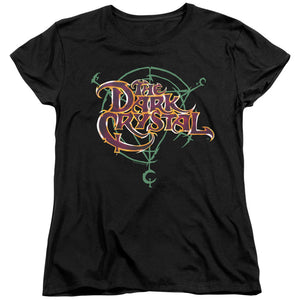 AN OFFCIALLY LICENSED DARK CRYSTAL SYMBOL LOGO WOMEN'S REGULAR FIT T-SHIRT BLACK