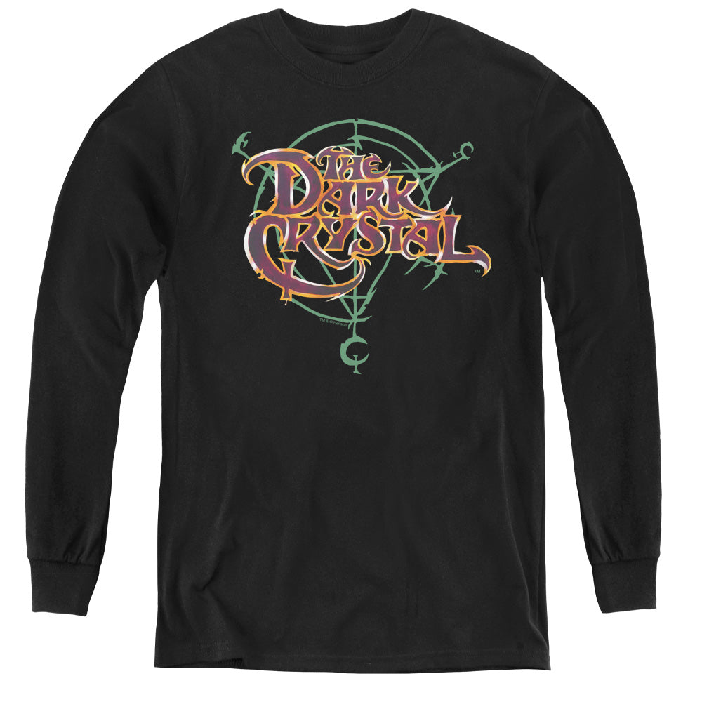 AN OFFCIALLY LICENSED DARK CRYSTAL SYMBOL LOGO YOUTH LONG SLEEVE T-SHIRT BLACK