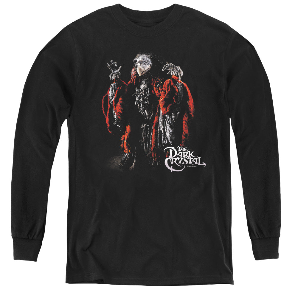 AN OFFCIALLY LICENSED DARK CRYSTAL SKEKSIS YOUTH LONG SLEEVE T-SHIRT BLACK