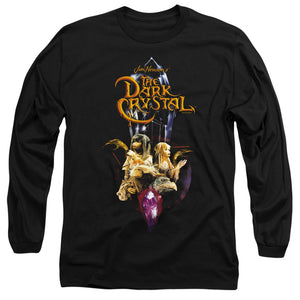 AN OFFCIALLY LICENSED DARK CRYSTAL CRYSTAL QUEST MEN'S LONG SLEEVE T-SHIRT BLACK