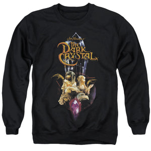 AN OFFCIALLY LICENSED DARK CRYSTAL CRYSTAL QUEST ADULT UNISEX CREWNECK SWEATSHIRT BLACK
