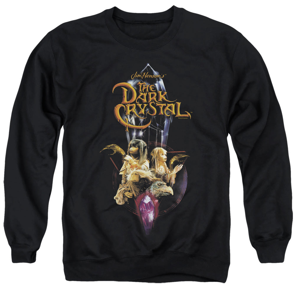 AN OFFCIALLY LICENSED DARK CRYSTAL CRYSTAL QUEST ADULT UNISEX CREWNECK SWEATSHIRT BLACK