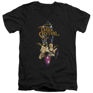 AN OFFCIALLY LICENSED DARK CRYSTAL CRYSTAL QUEST MEN'S V-NECK T-SHIRT BLACK