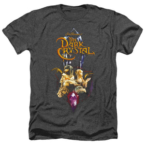 AN OFFCIALLY LICENSED DARK CRYSTAL CRYSTAL QUEST MEN'S HEATHER T-SHIRT CHARCOAL