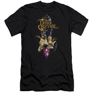 AN OFFCIALLY LICENSED DARK CRYSTAL CRYSTAL QUEST MEN'S PREMIUM SLIM FIT T-SHIRT BLACK