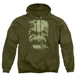 AN OFFCIALLY LICENSED DARK CRYSTAL AUGHRA ADULT UNISEX PULLOVER HOODIE MILITARY GREEN