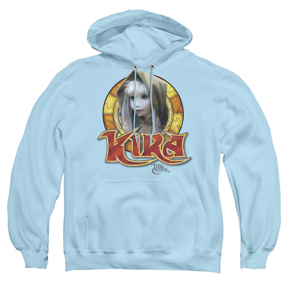 AN OFFCIALLY LICENSED DARK CRYSTAL KIRA CIRCLE ADULT UNISEX PULLOVER HOODIE LIGHT BLUE