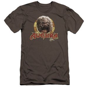 AN OFFCIALLY LICENSED DARK CRYSTAL AUGHRA CIRCLE MEN'S PREMIUM SLIM FIT T-SHIRT CHARCOAL