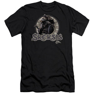 AN OFFCIALLY LICENSED DARK CRYSTAL SKEKSIS MEN'S PREMIUM SLIM FIT T-SHIRT BLACK
