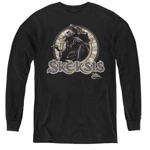 AN OFFCIALLY LICENSED DARK CRYSTAL SKEKSIS YOUTH LONG SLEEVE T-SHIRT BLACK