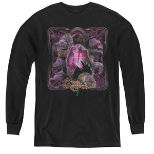 AN OFFCIALLY LICENSED DARK CRYSTAL LUST FOR POWER YOUTH LONG SLEEVE T-SHIRT BLACK