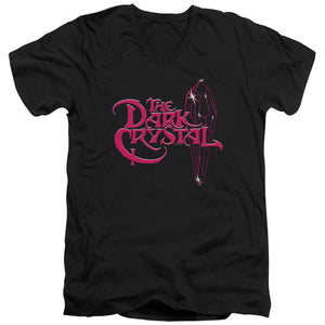 AN OFFCIALLY LICENSED DARK CRYSTAL BRIGHT LOGO MEN'S V-NECK T-SHIRT BLACK