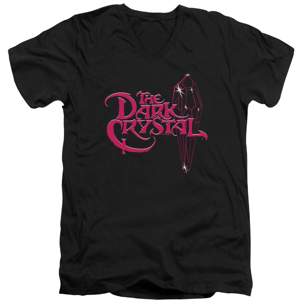 AN OFFCIALLY LICENSED DARK CRYSTAL BRIGHT LOGO MEN'S V-NECK T-SHIRT BLACK