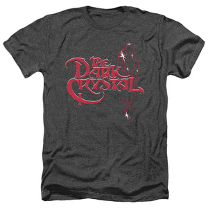 AN OFFCIALLY LICENSED DARK CRYSTAL BRIGHT LOGO MEN'S HEATHER T-SHIRT CHARCOAL