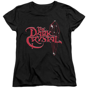 AN OFFCIALLY LICENSED DARK CRYSTAL BRIGHT LOGO WOMEN'S REGULAR FIT T-SHIRT BLACK
