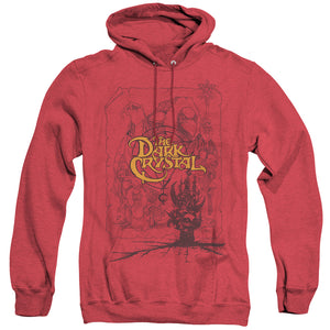 AN OFFCIALLY LICENSED DARK CRYSTAL POSTER LINES ADULT UNISEX HEATHER PULLOVER HOODIE RED