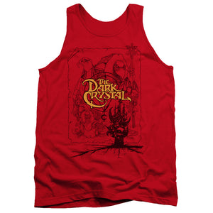 AN OFFCIALLY LICENSED DARK CRYSTAL POSTER LINES ADULT UNISEX TANK TOP RED