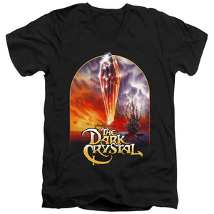 AN OFFCIALLY LICENSED DARK CRYSTAL CRYSTAL POSTER MEN'S V-NECK T-SHIRT BLACK