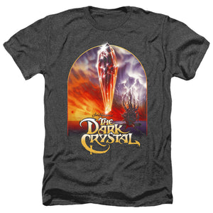 AN OFFCIALLY LICENSED DARK CRYSTAL CRYSTAL POSTER MEN'S HEATHER T-SHIRT CHARCOAL