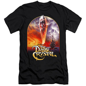 AN OFFCIALLY LICENSED DARK CRYSTAL CRYSTAL POSTER MEN'S PREMIUM SLIM FIT T-SHIRT BLACK
