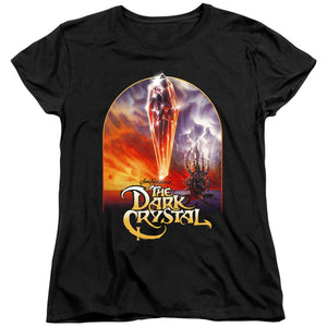 AN OFFCIALLY LICENSED DARK CRYSTAL CRYSTAL POSTER WOMEN'S REGULAR FIT T-SHIRT BLACK